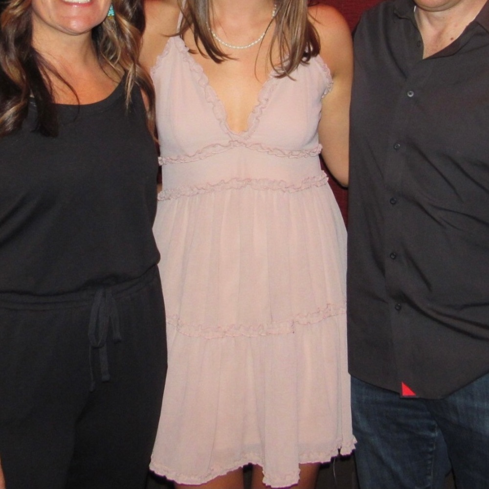 She + Sky Taupe Mini Dress